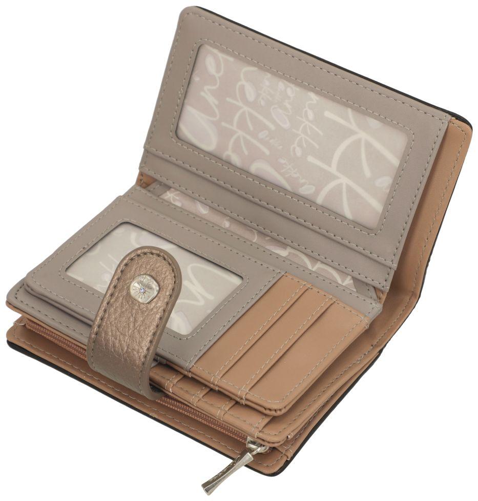 Geldbörse Anekke Sophia hellbeige Metallic Stickerei