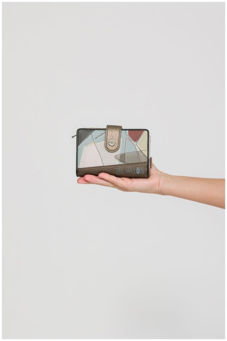 Geldbörse Anekke Sophia hellbeige Metallic Stickerei