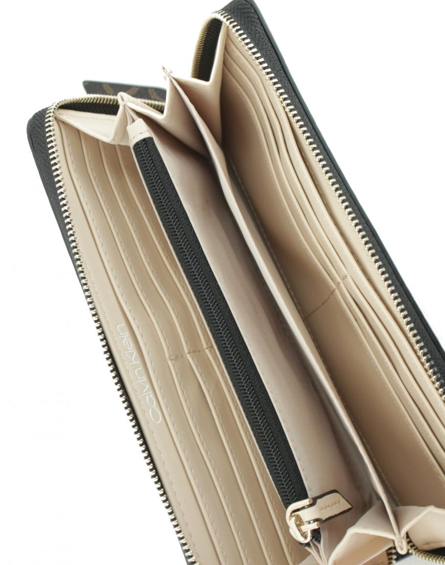Geldbörse Damen large Calvin Klein ZA Wallet LG Brown Mono Print RFID