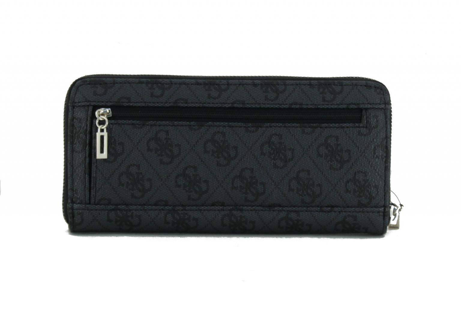 Geldbörse Guess Vikky Brown Braun Gelb Stripe Handschlaufe