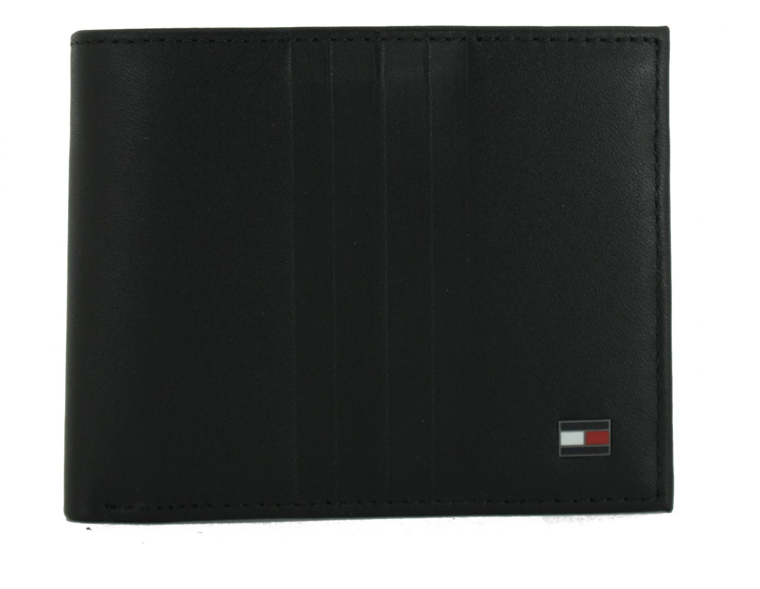 Geldbörse Tommy Hilfiger Black Schwarz Solid mini ohne Münzfach