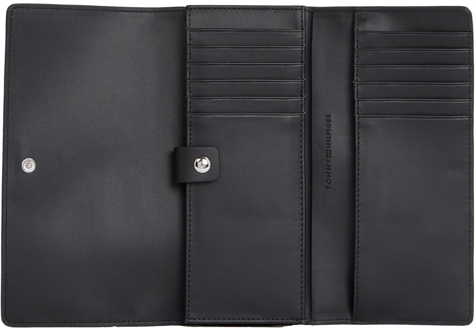 Geldbörse Tommy Hilfiger Schwarz Large Emblem Überschlag