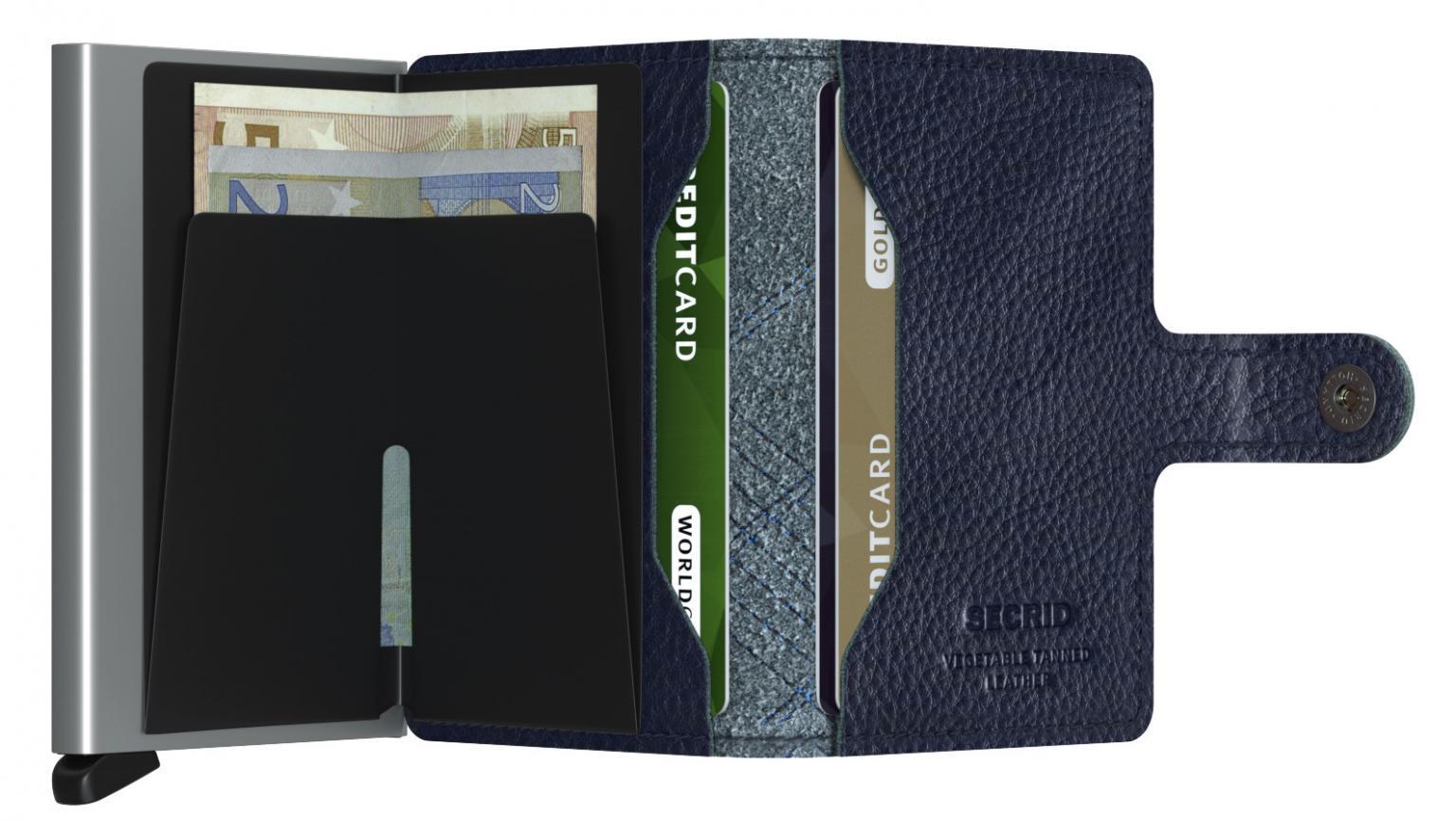 Geldbörse dunkelblau Secrid Miniwallet Stitch Linea Navy bestick