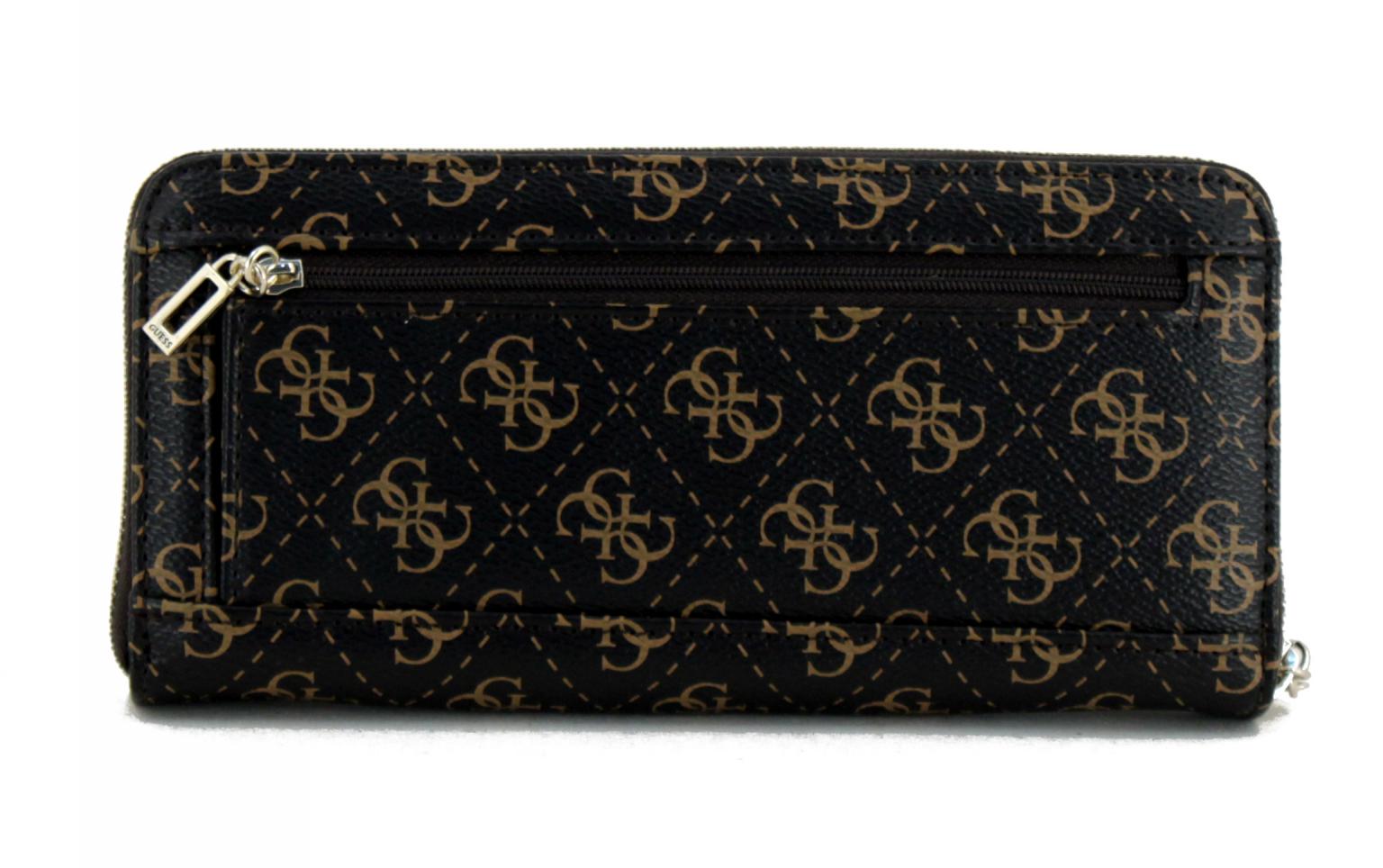 Geldbörse mit Handschlaufe Guess Alby SLG Mocha Print