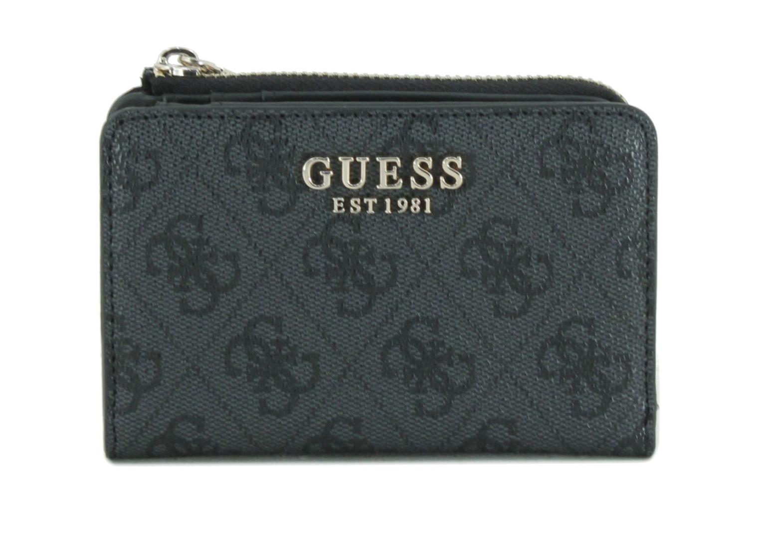 Geldtäschchen beige braun Guess Laurel II Latte Logo 4G Print