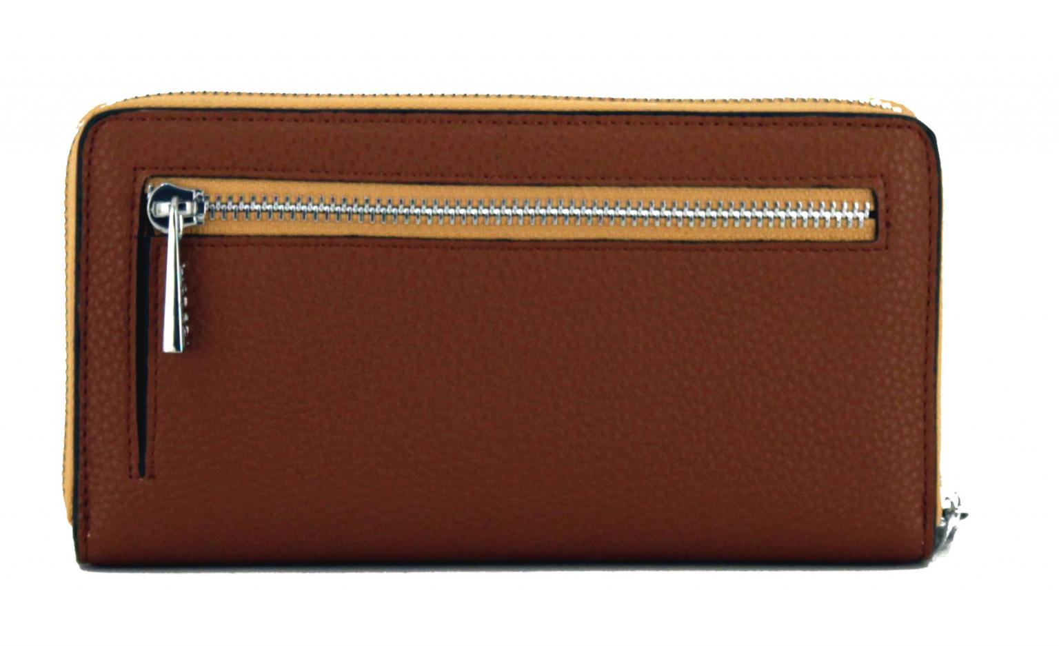 Geldtasche Retrooptik L.Credi Calais Cognac braun gelb RFID