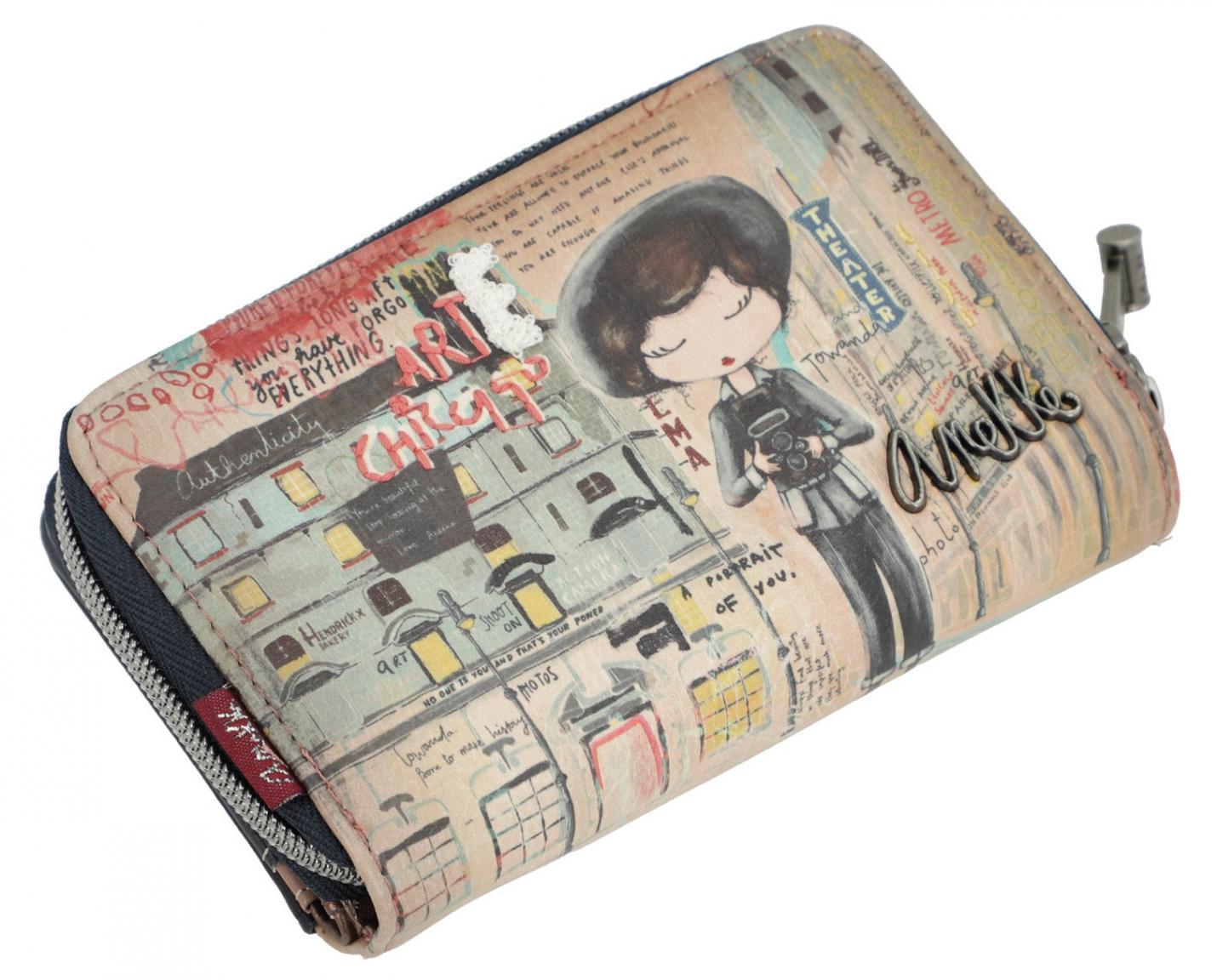 Geldtasche mit Etui Anekke City Art Selbstportrait bunt Chicago