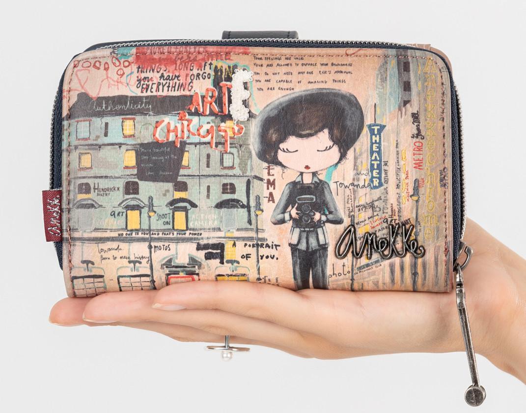 Geldtasche mit Etui Anekke City Art Selbstportrait bunt Chicago