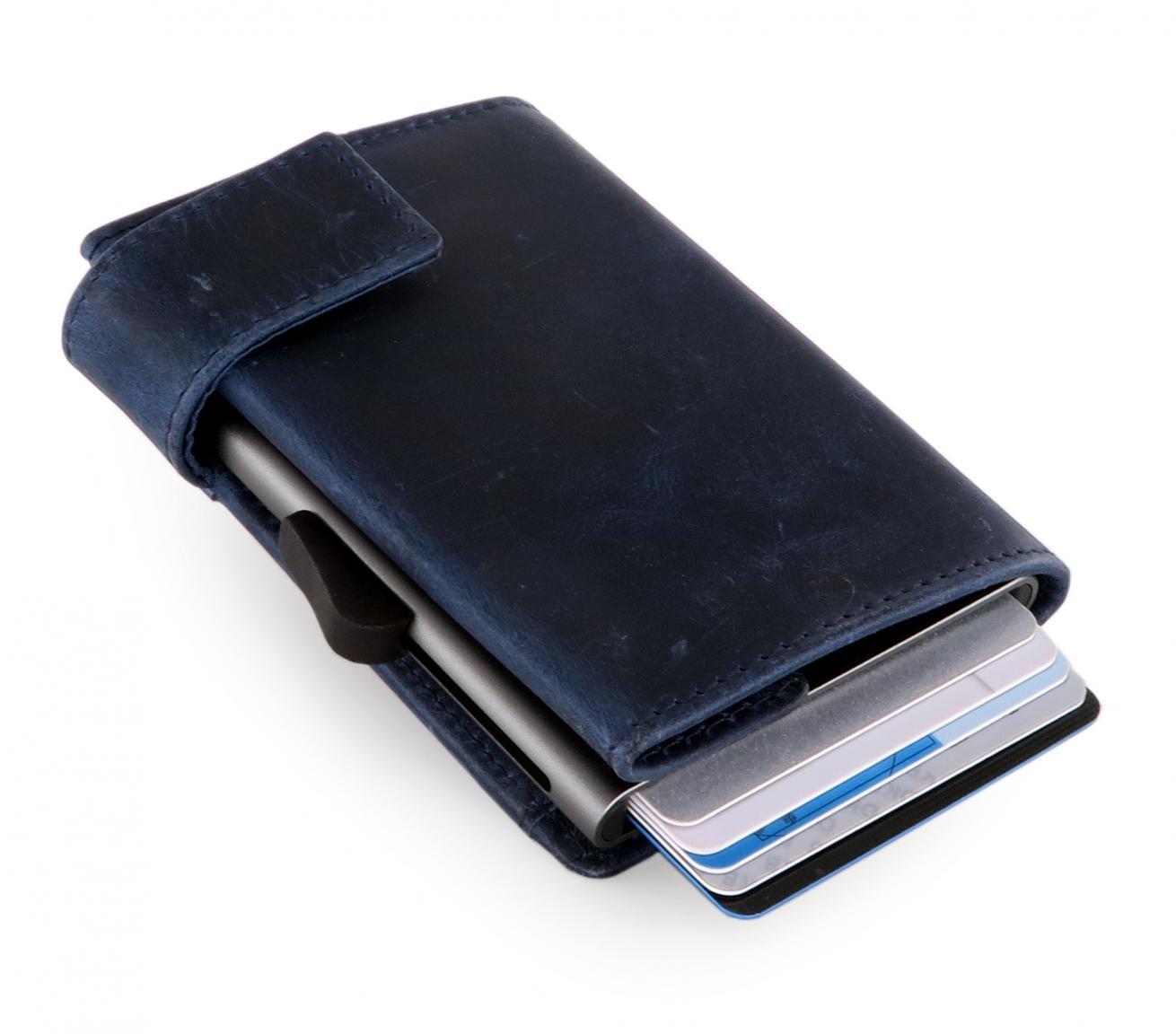 Geldtasche mit Kartenhülle aus Metal Secwal Hunter blau