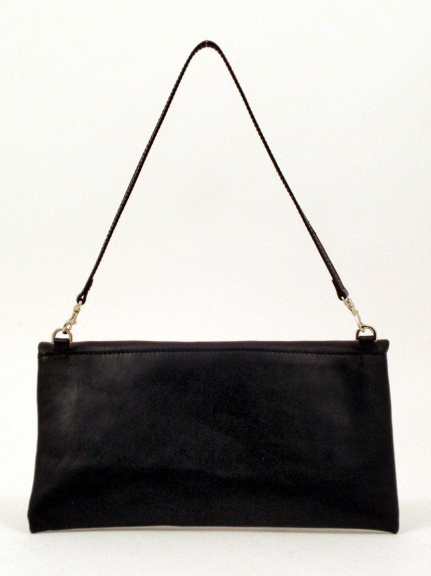 Gianni Chiarini Clutch Klapptasche glatt Schwarz Nero