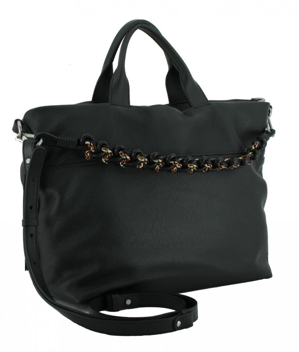 Gianni Chiarini Duna Shopper schwarz genarbt bunter Kordelriemen