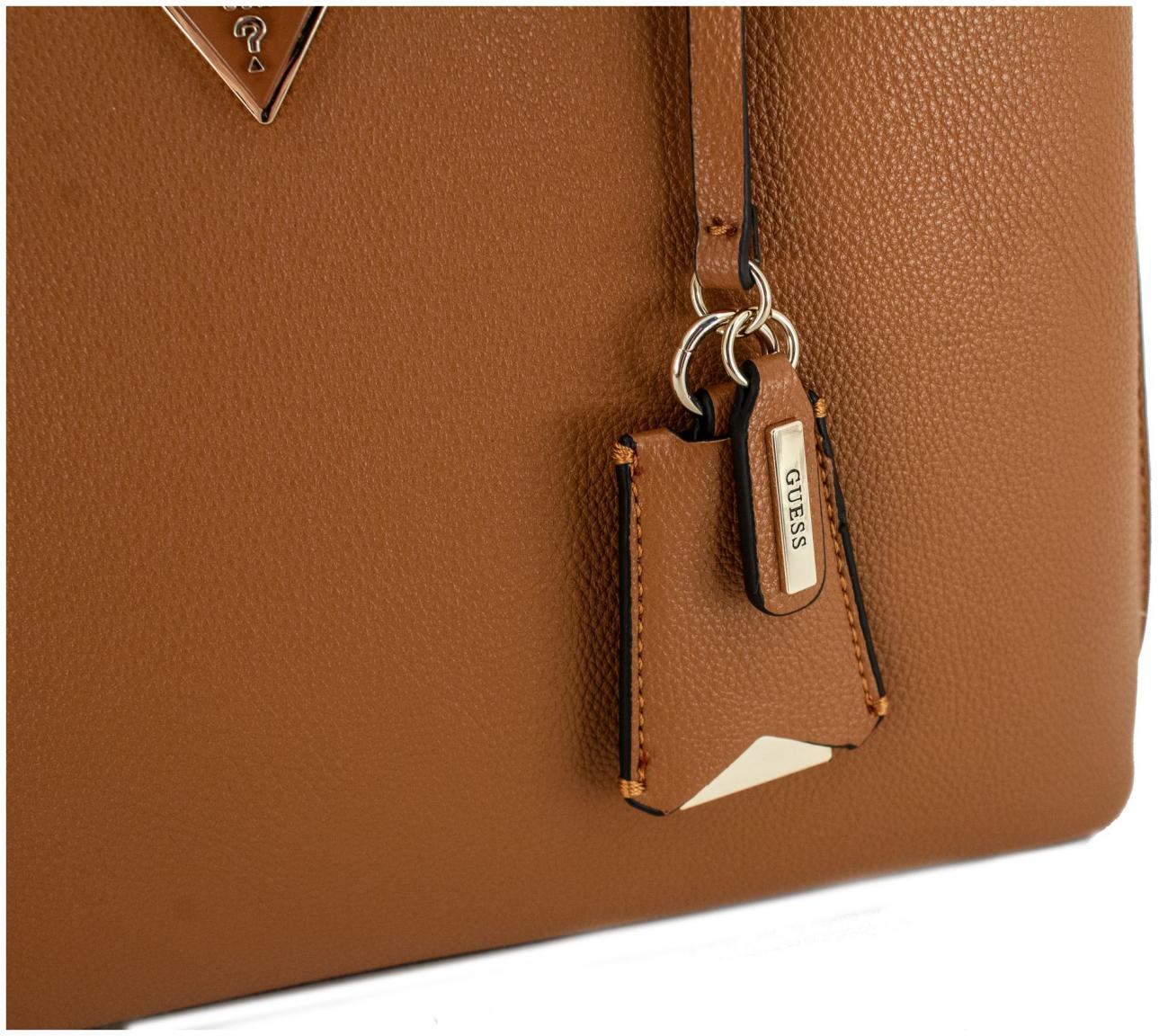 Girlfriend Satchel mit Logoprint dunkelbraun Guess meridian Handtasche Mocha