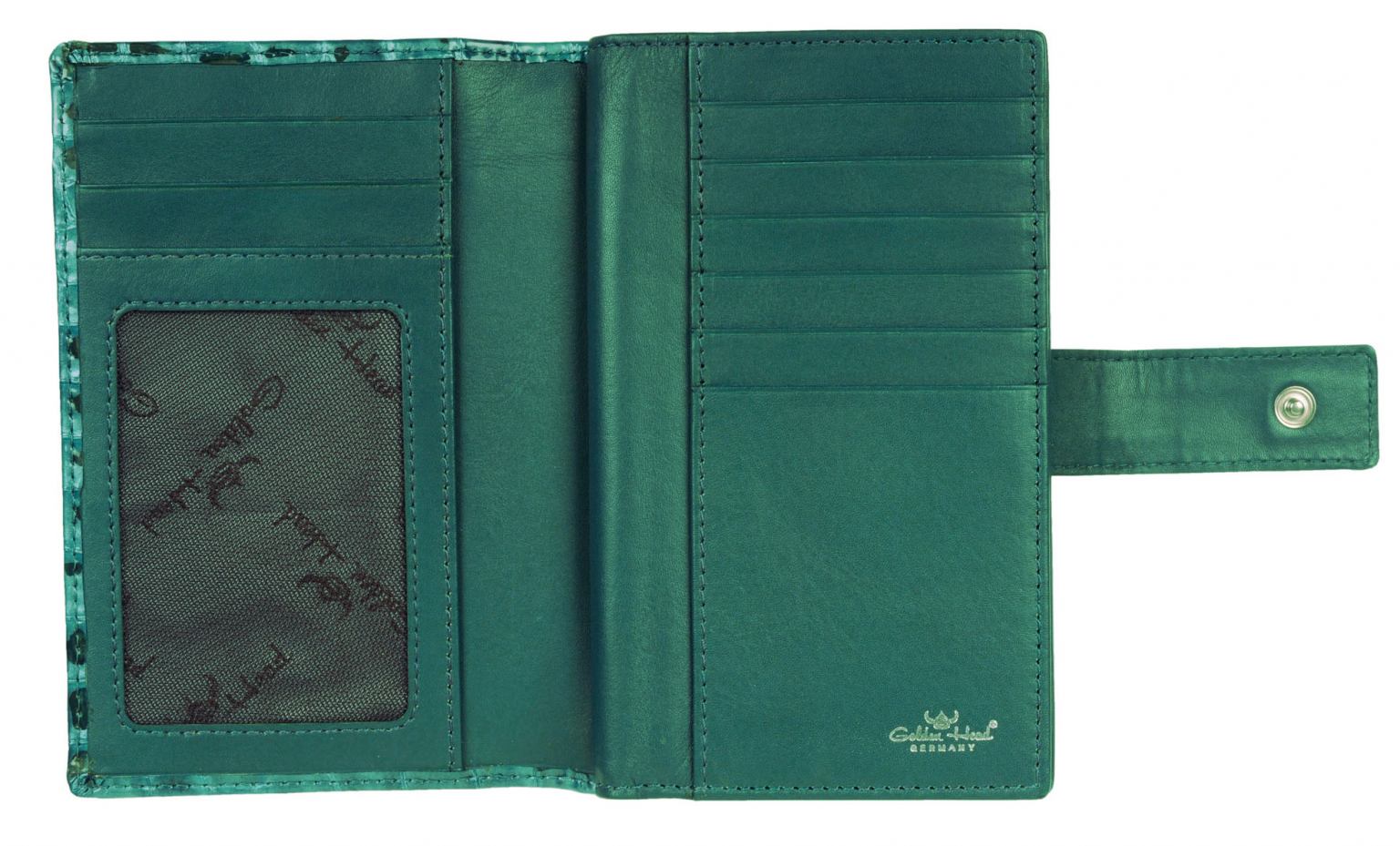 Golden Head Cayenne Geldtasche petrol Krokoprägung
