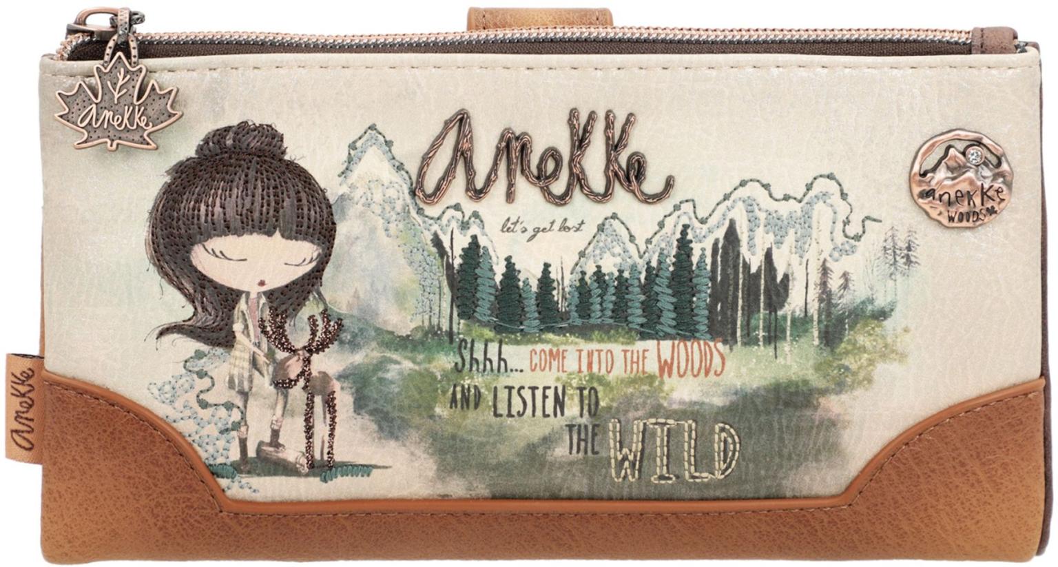 Große Geldbörse herausnehmbares Etui braun beige Anekke The Forest Ahorn Kanada