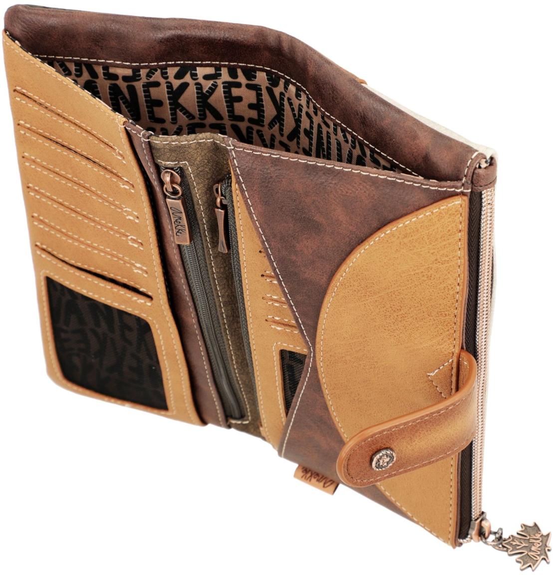 Große Geldbörse herausnehmbares Etui braun beige Anekke The Forest Ahorn Kanada