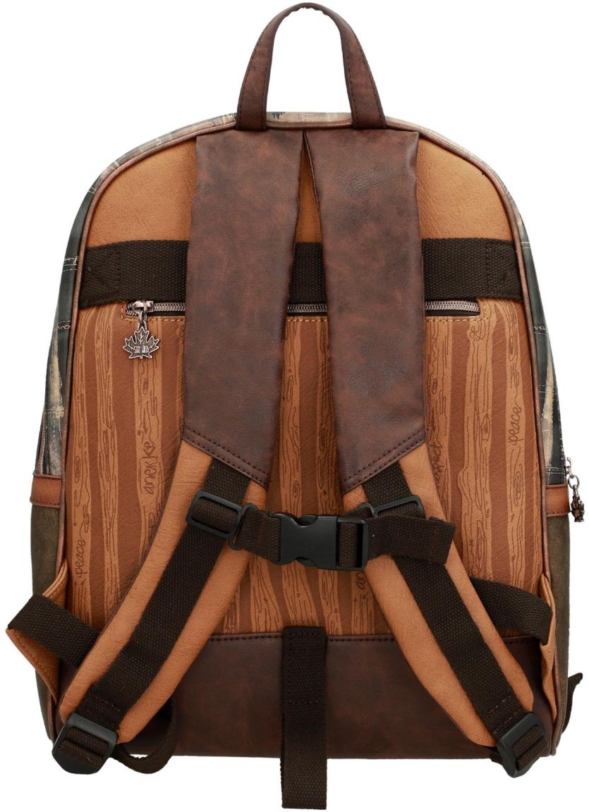 Großer Rucksack mit Laptopfach Anekke The Forest Kanada Holzoptik Ahorn