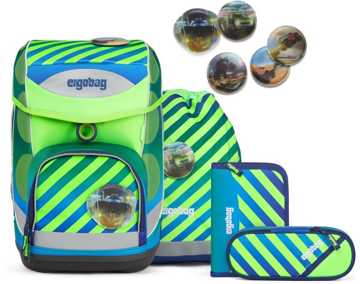 Grundschultasche Set TruckBär Ergobag Cubo neongrün blau