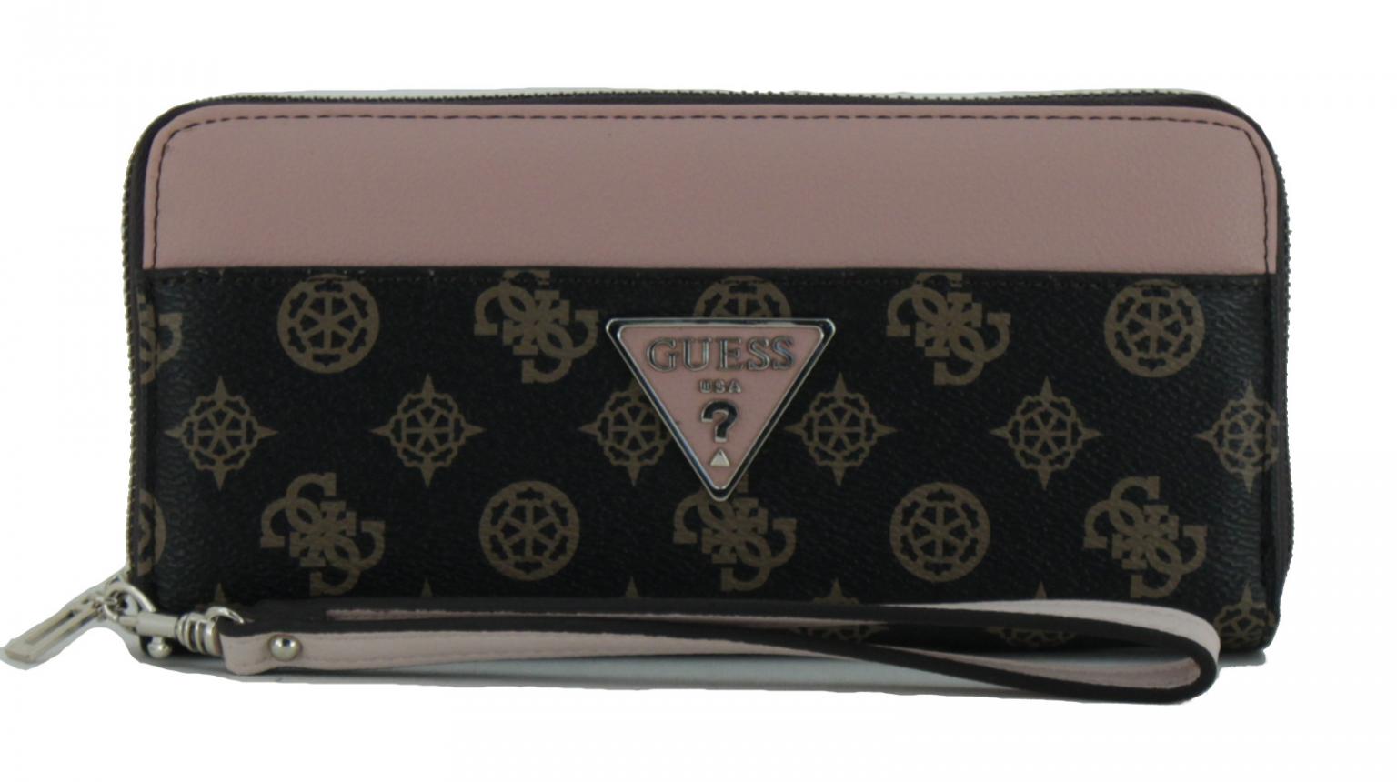 Guess Geldborse Kamryn Slg Brown Blush Braun Rosa Handschlaufe Bags More Geldborse Borse Rosa