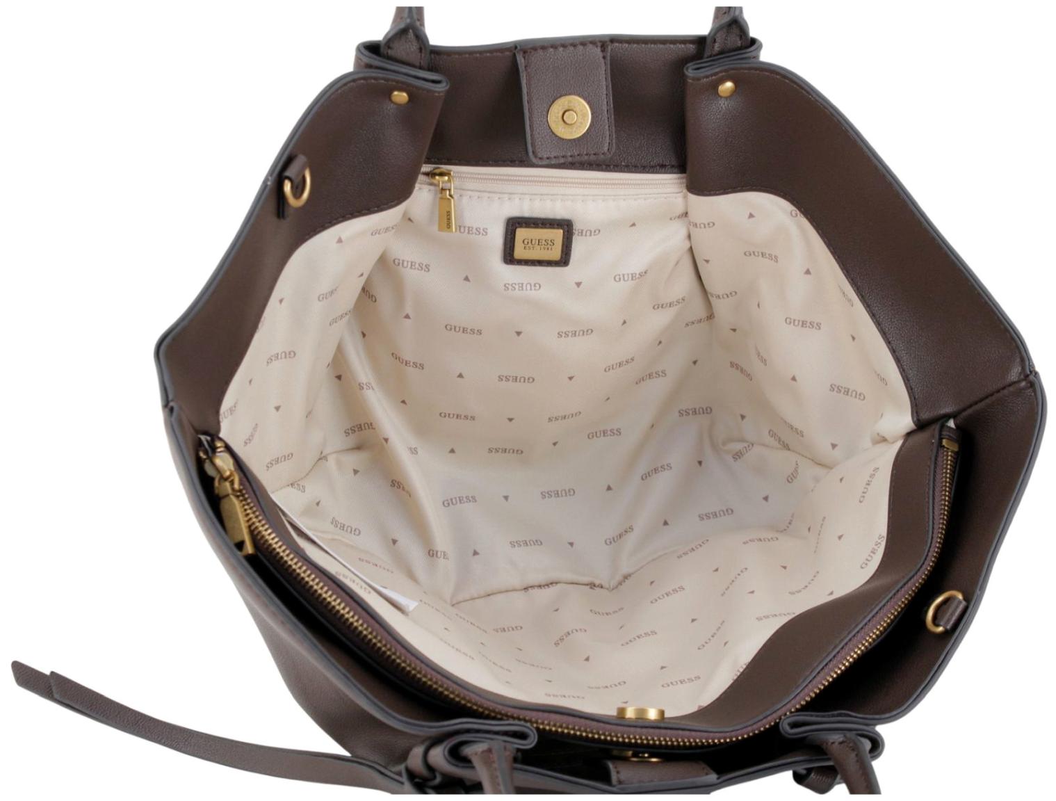 Guess Allegra Kurzgrifftasche Dunkelbraun