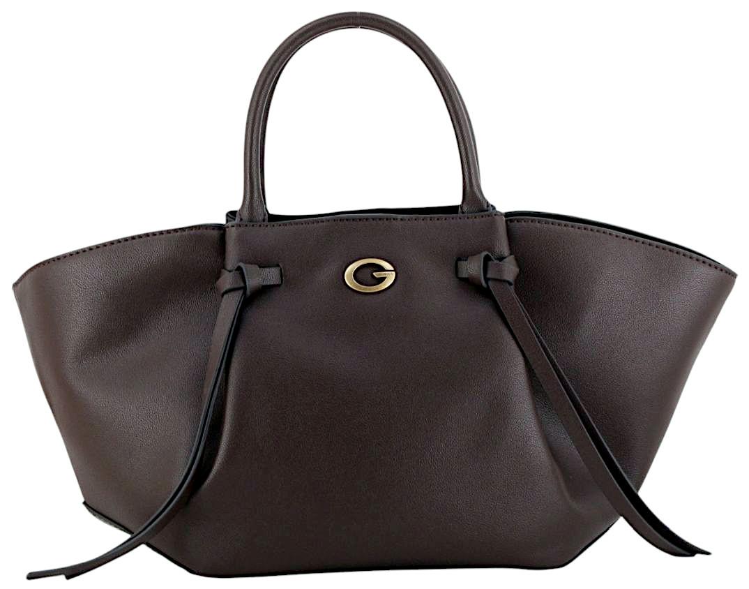 Guess Allegra Kurzgrifftasche Velours Espresso - Dunkelbraun