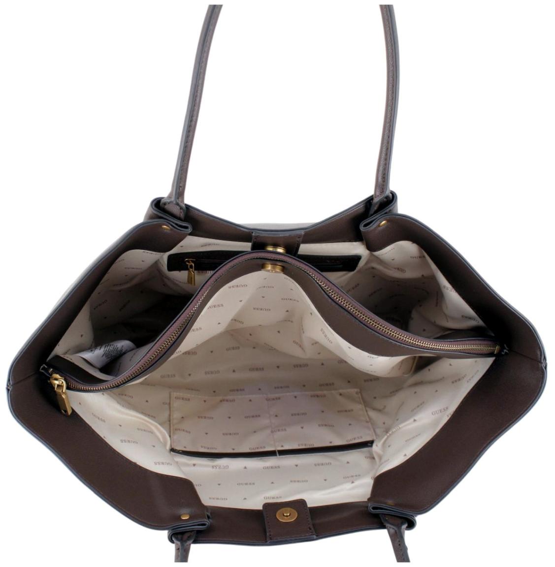 Guess Allegra Shopper Velours Espresso - Dunkelbraun
