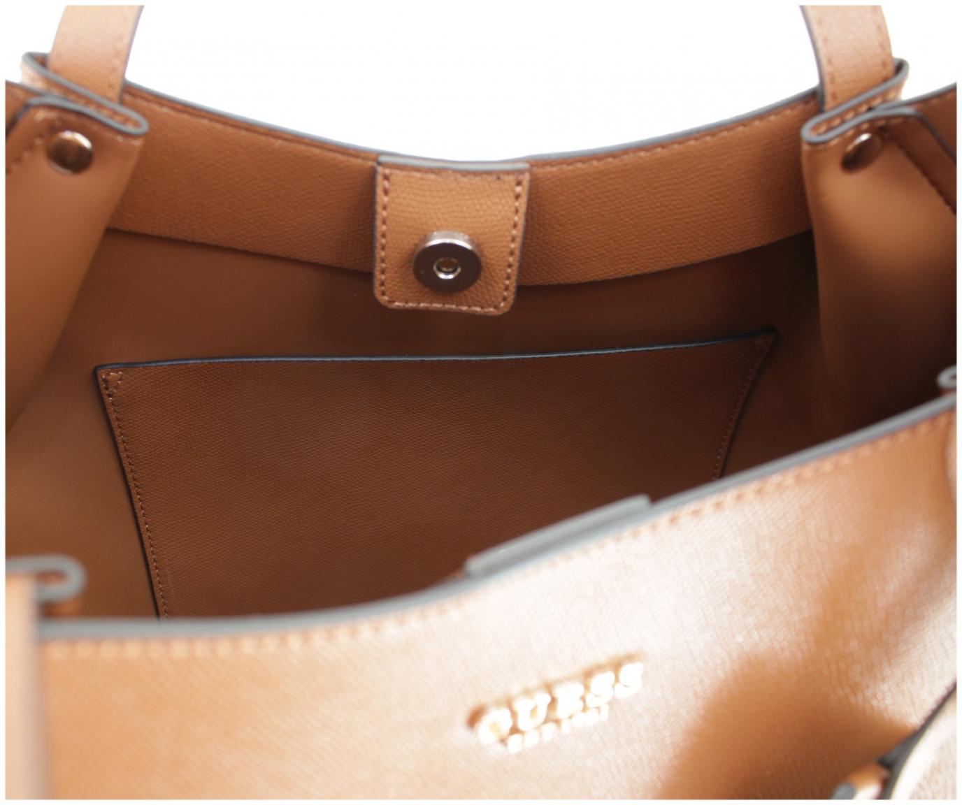 Guess Amorette Shopper mit Innentasche Cognac braun