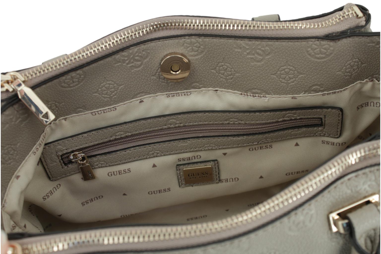 Guess Anise Kurzgrifftasche Stone Hellbeige Logoprägung
