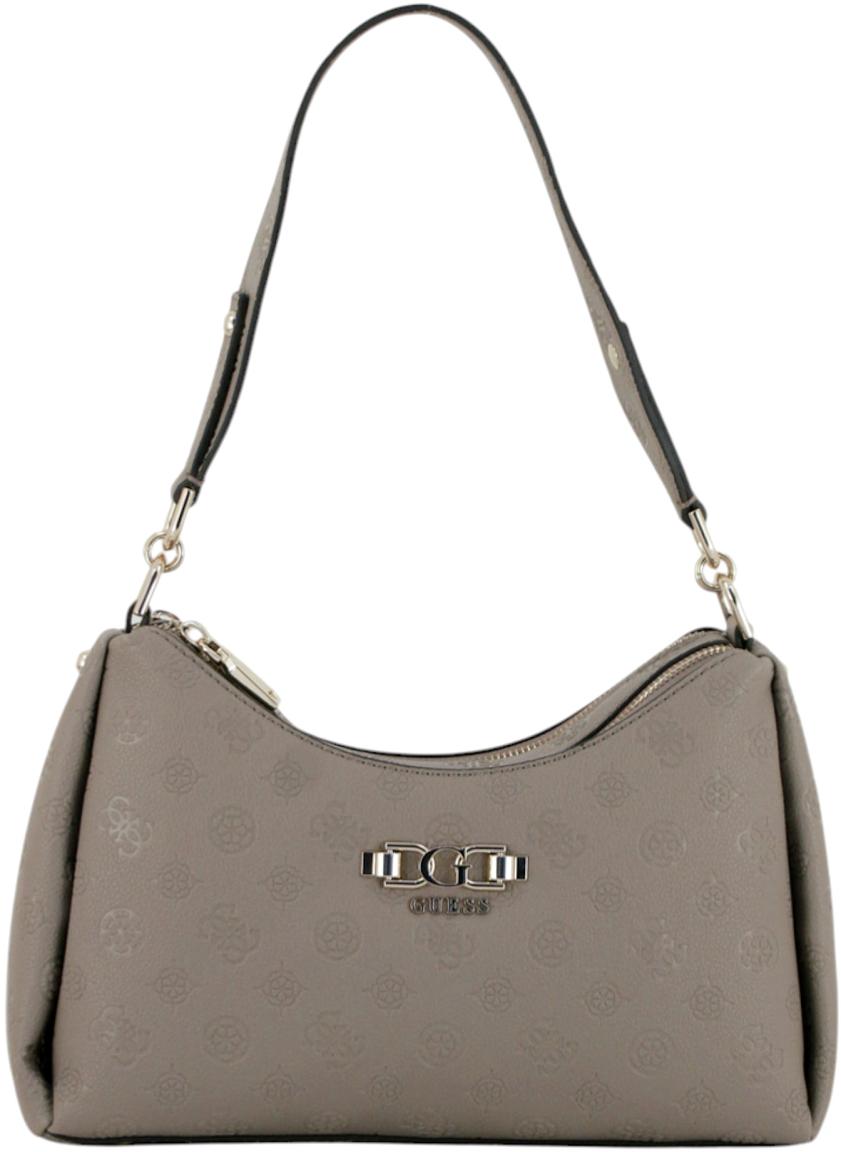 Guess Anise Schultertasche Stone Hellbeige Logoprägung