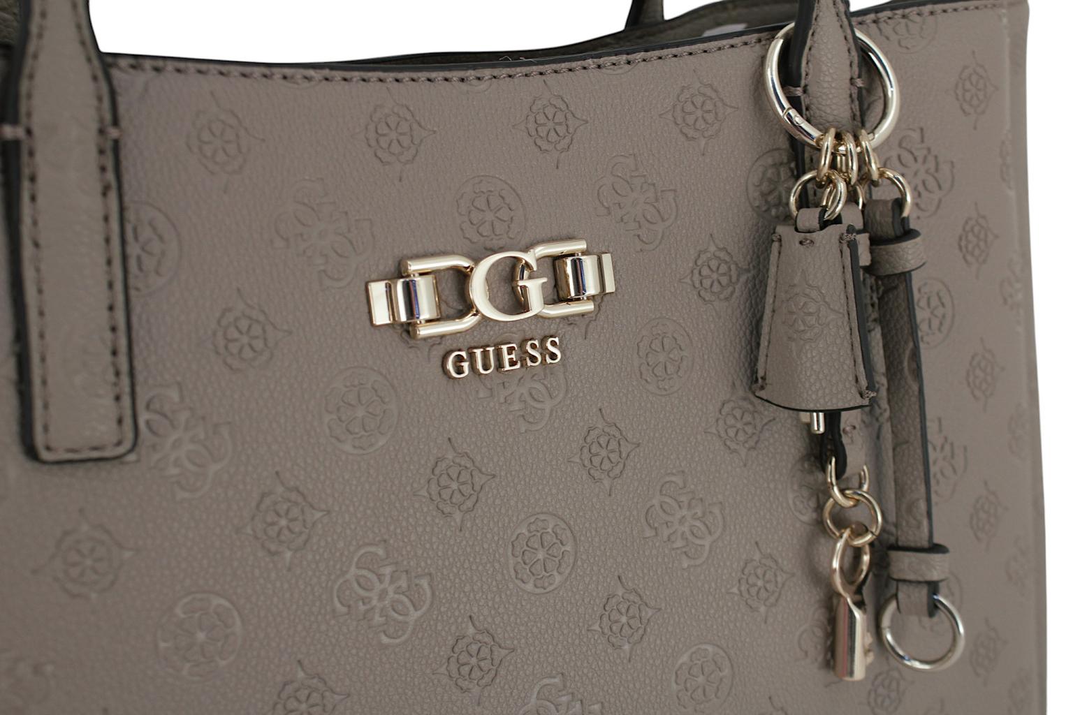 Guess Anise Shoppertasche Laptopfach Hellbeige Logoprägung