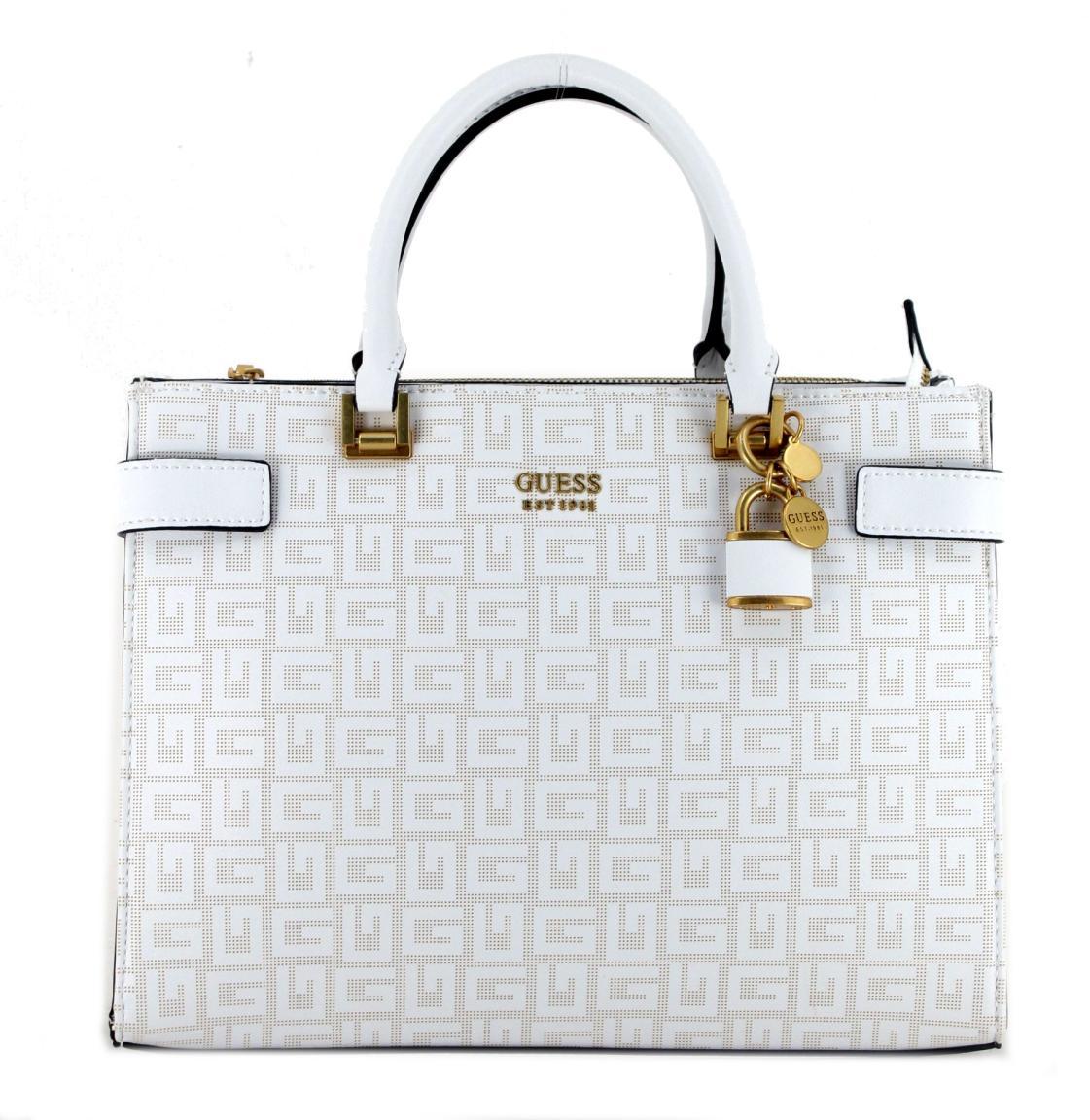Guess Atene Satchel weiß Lochmuster Kurzgrifftasche