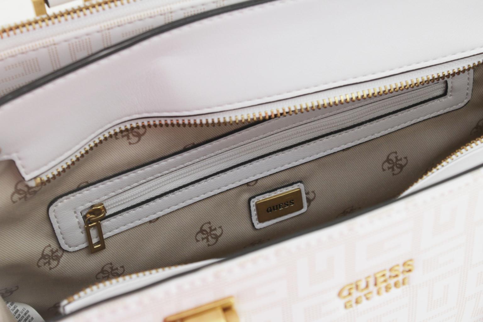 Guess Atene Satchel weiß Lochmuster Kurzgrifftasche