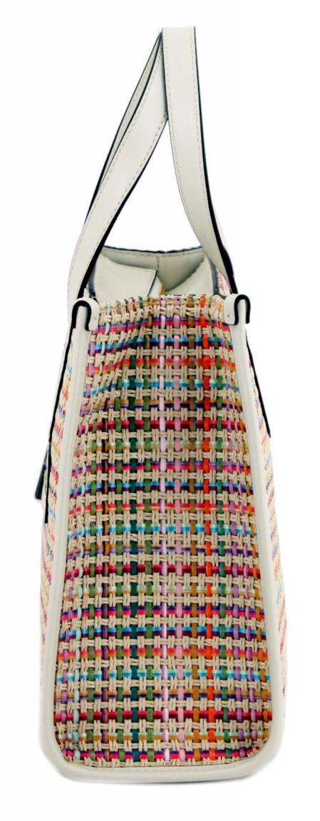 Guess Basttasche Logostickerei Natur weiß Silvana Multi Yellow