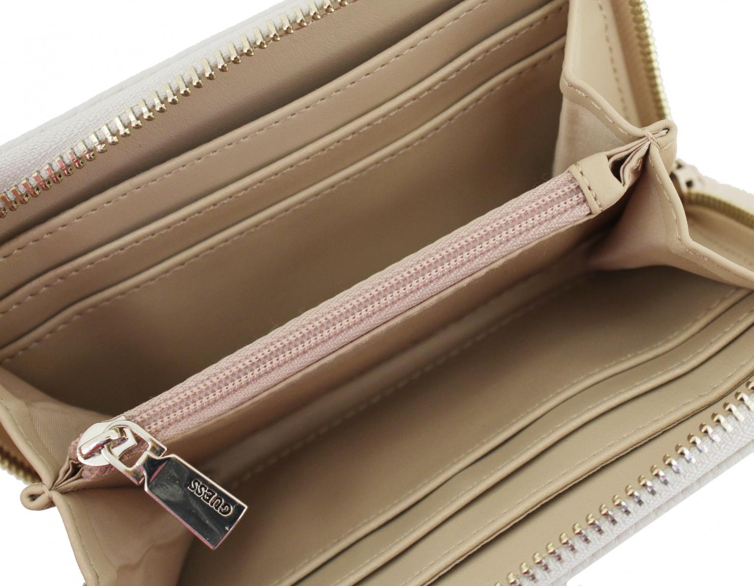 Guess Brenton Bone Wallet hellbeige Ziparound