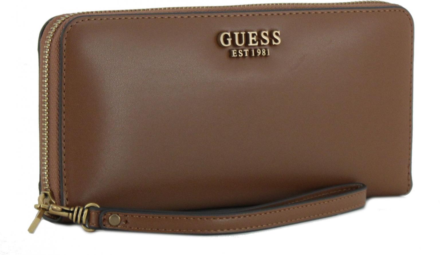 Guess Brieftasche braun Laurel Cognac Ziparound Handschlaufe