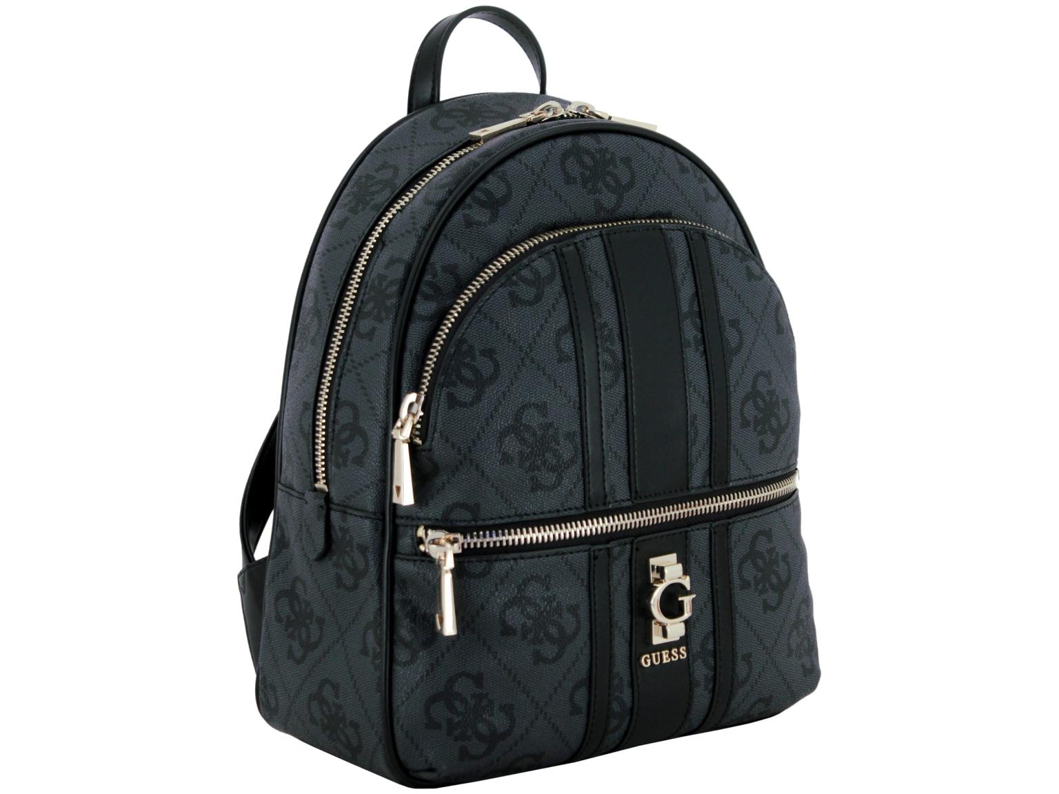 Guess Citybackpack Erenia Coal Logo schwarz grau