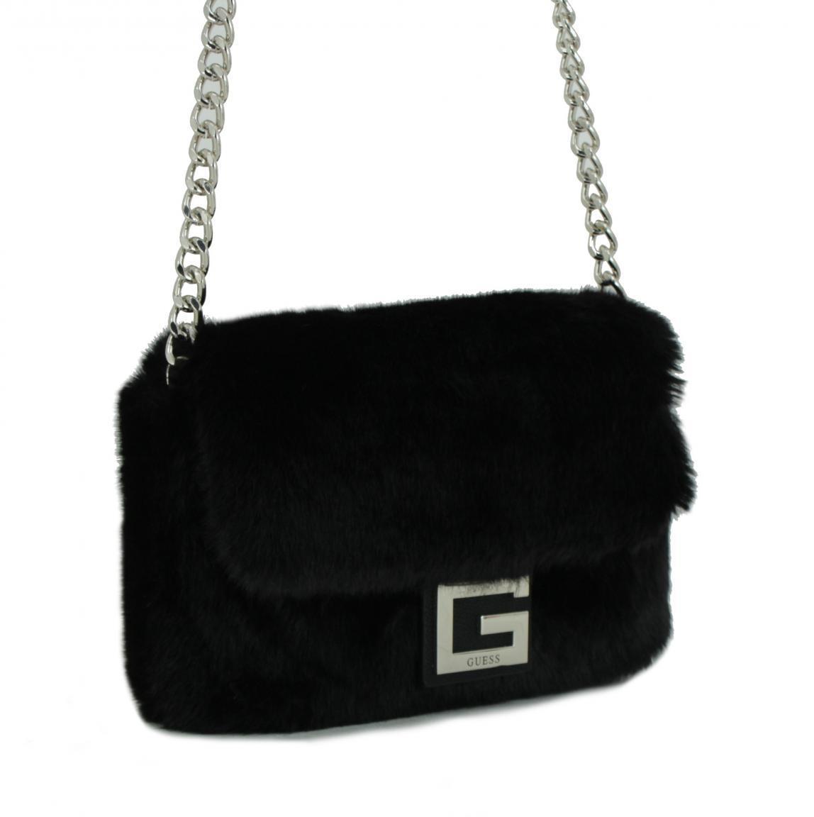 Guess Crossbody Bag Gwen Black Fell Schwarz Kette