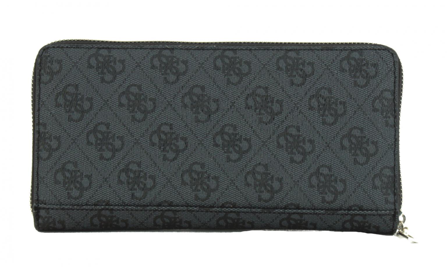 Guess Damengeldbörse Jacqui Coal grau schwarz Logo