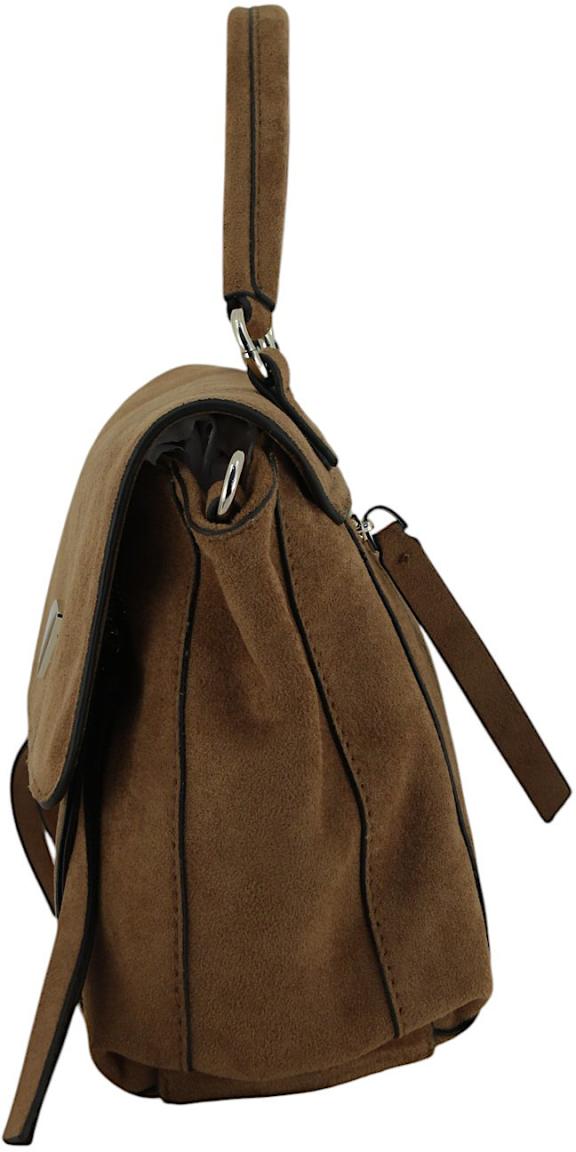 Guess Devon Überschlagtasche Velours Cognac - Braun