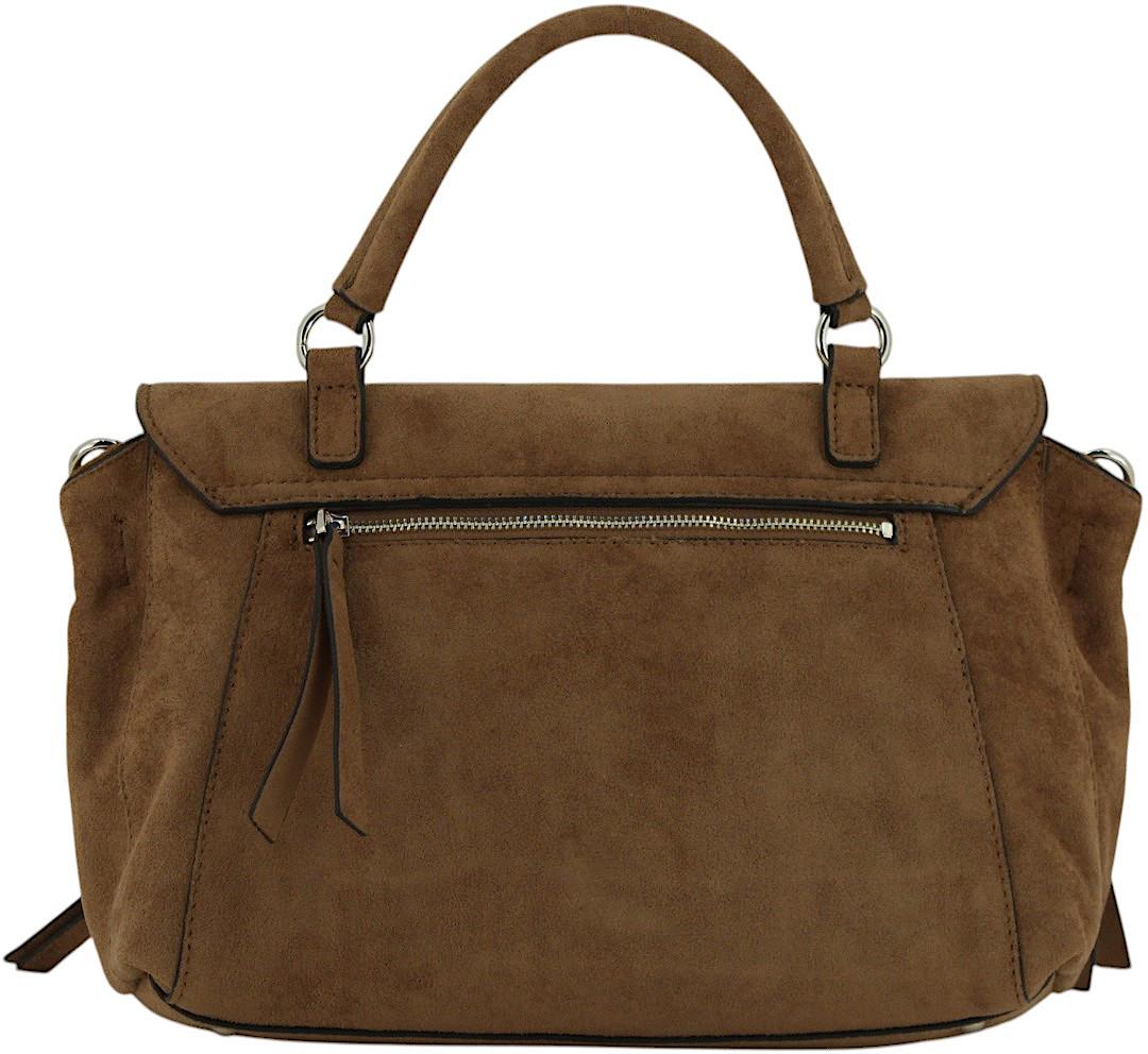 Guess Devon Überschlagtasche Velours Cognac - Braun