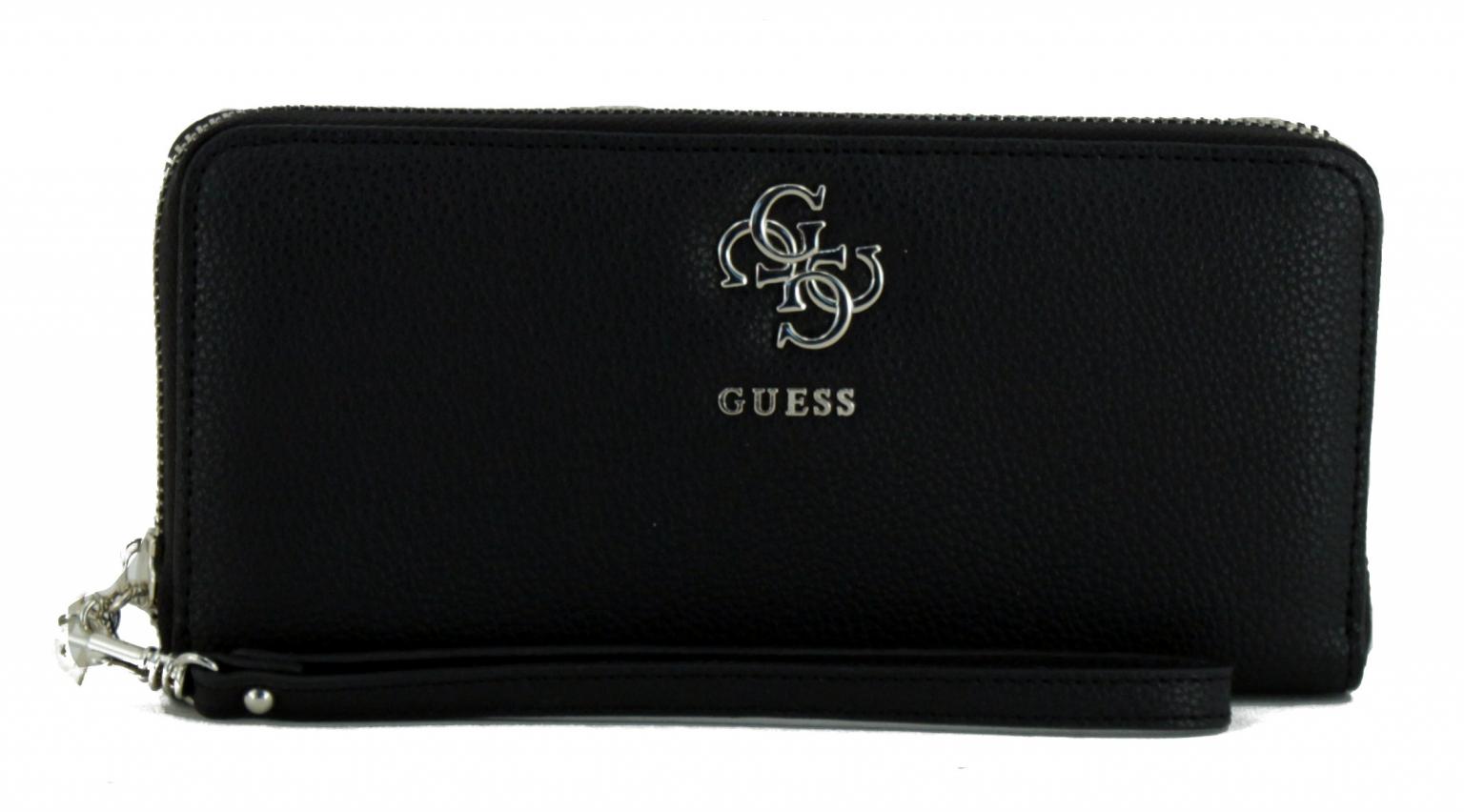 Guess Digital Ziparound Portemonnaie Black Schwarz Damen