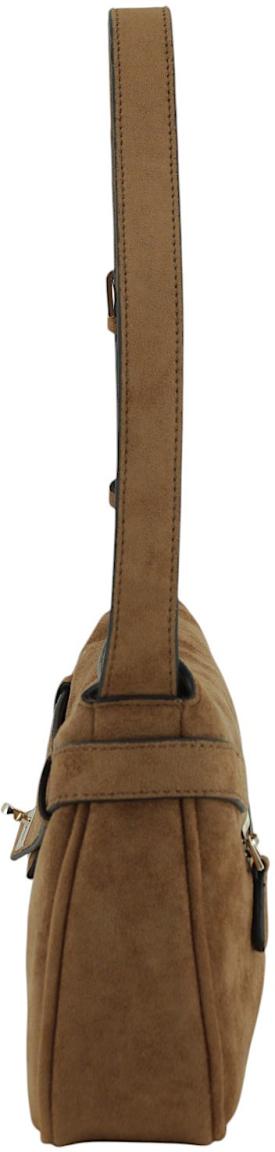 Guess Ella Schultertasche Velours Taupe - Hellbeige