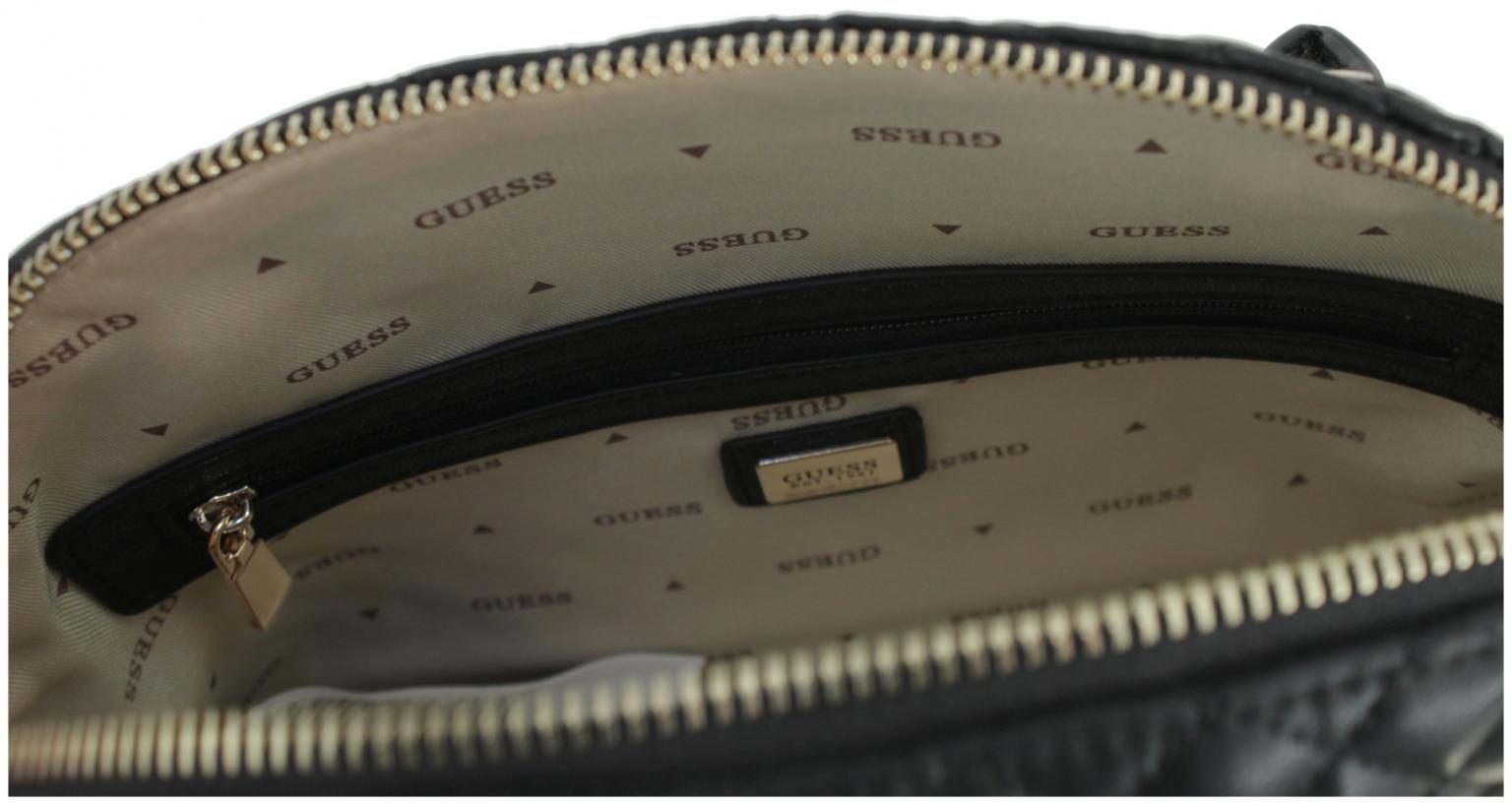 Guess Everlee gesteppte Handtasche Bowling Bag Glitzer Metallkette