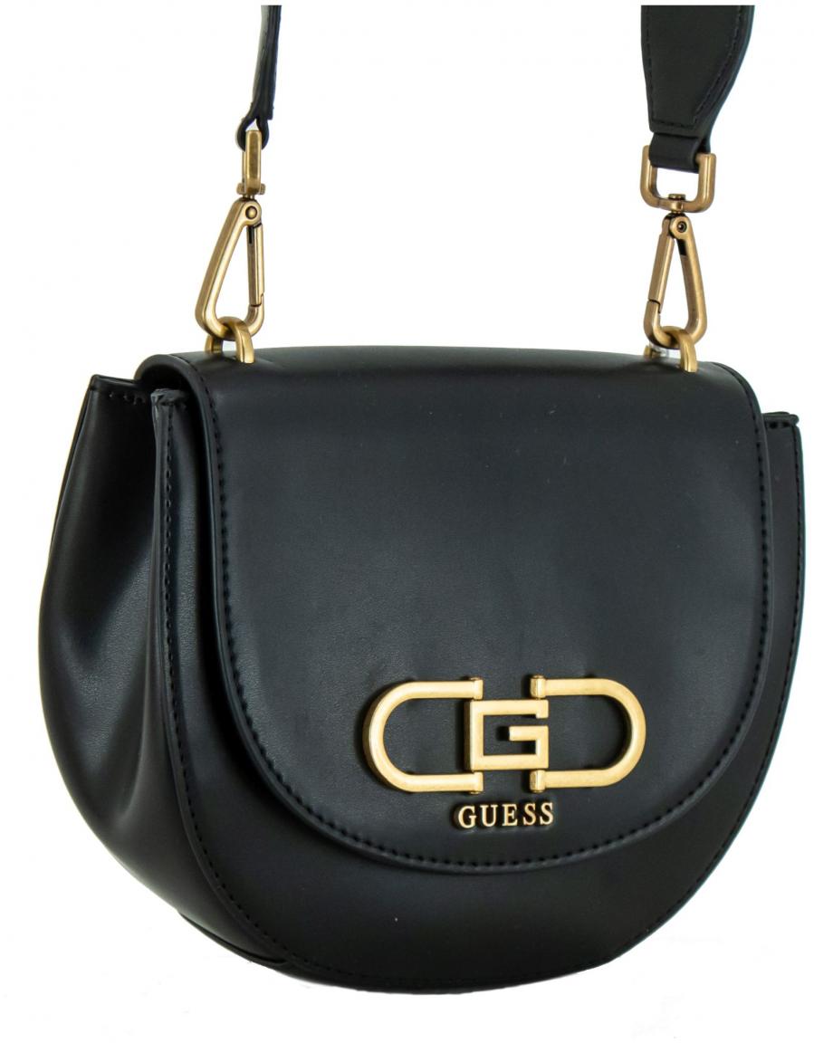 Guess Fleet Mini Black Abendtasche Überschlag schwarz