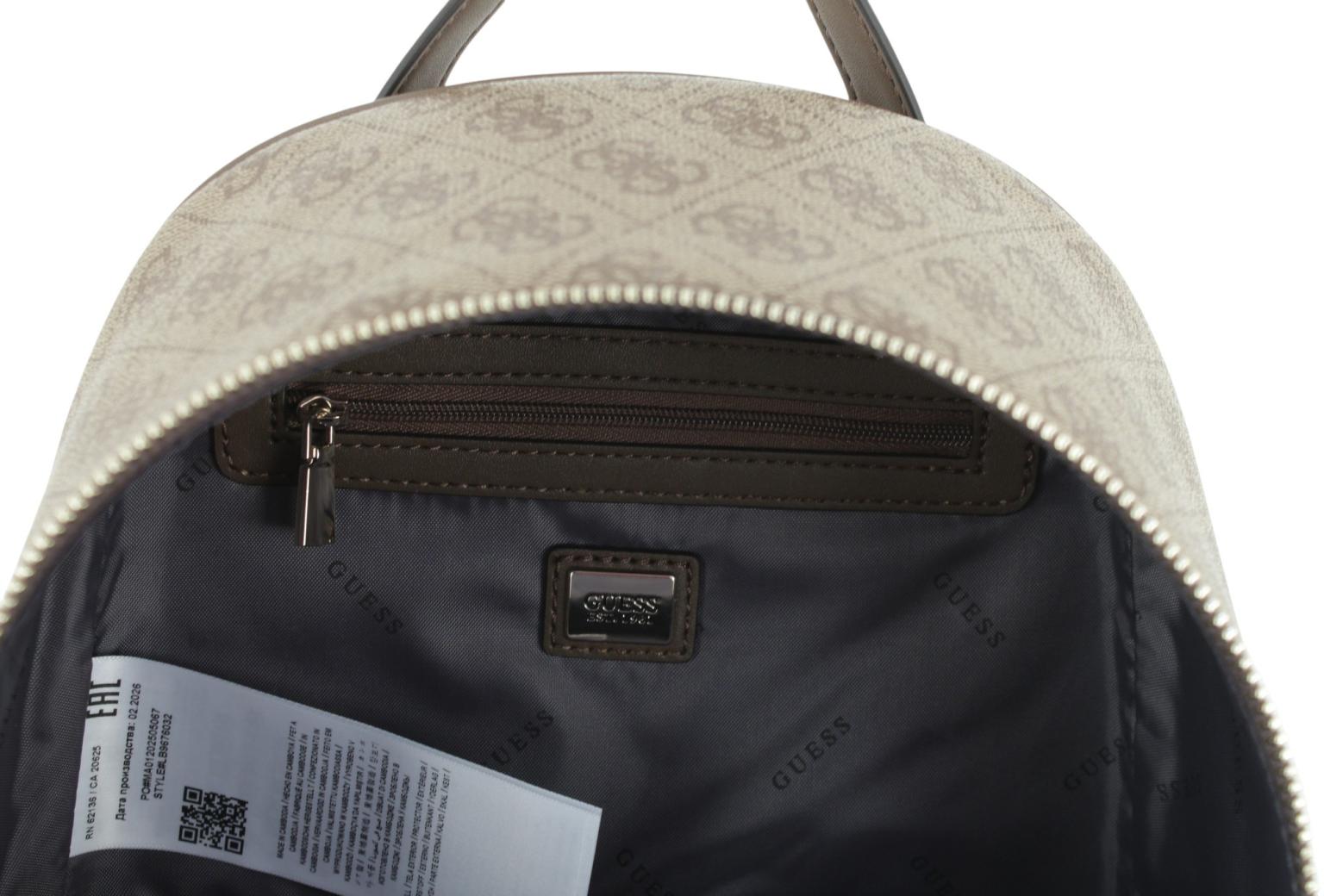 Guess Follie Travel Rucksack Latte Logo - Braun
