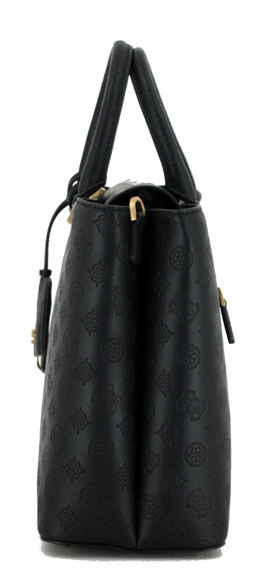 Guess G Vibe Black Logo Kurzgrifftasche Alloverprägung schwarz