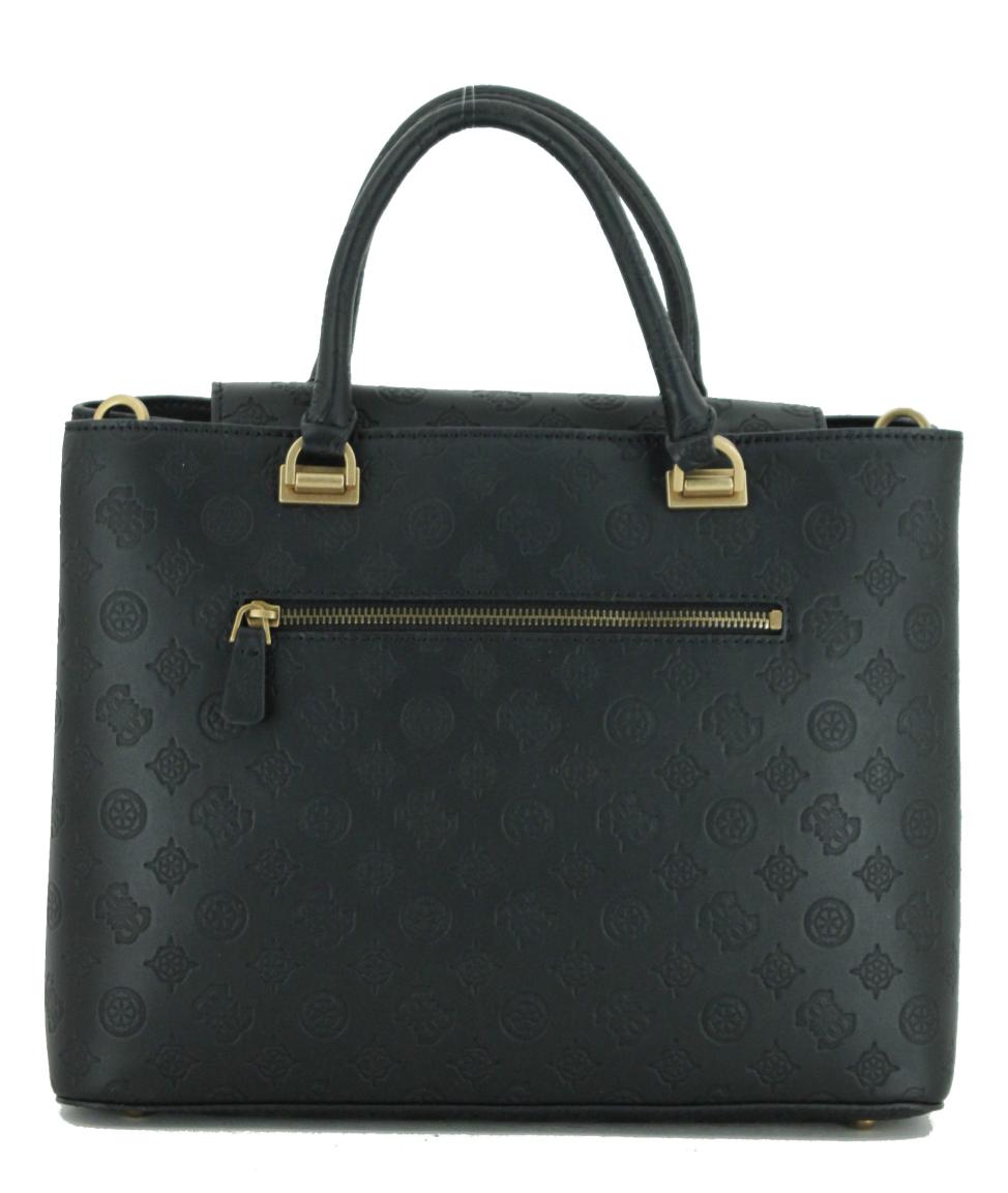 Guess G Vibe Black Logo Kurzgrifftasche Alloverprägung schwarz