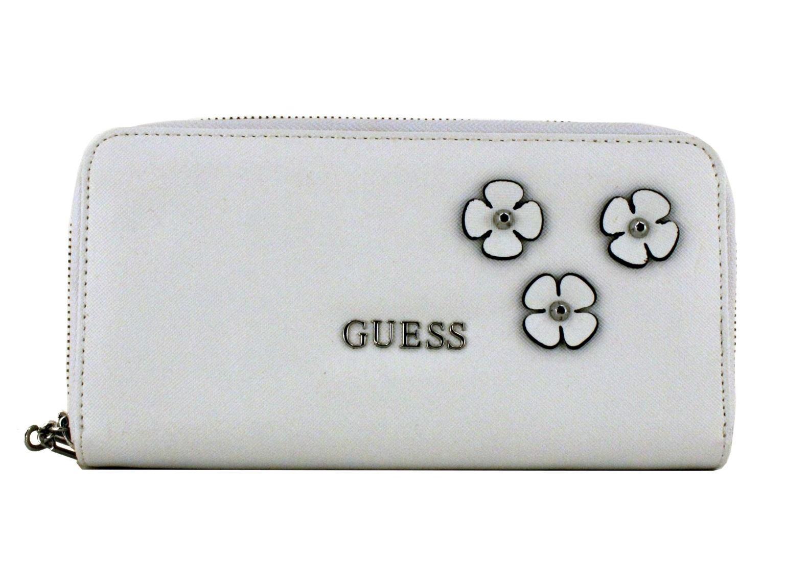 Guess Geldbörse Delaney Blumen White Weiß