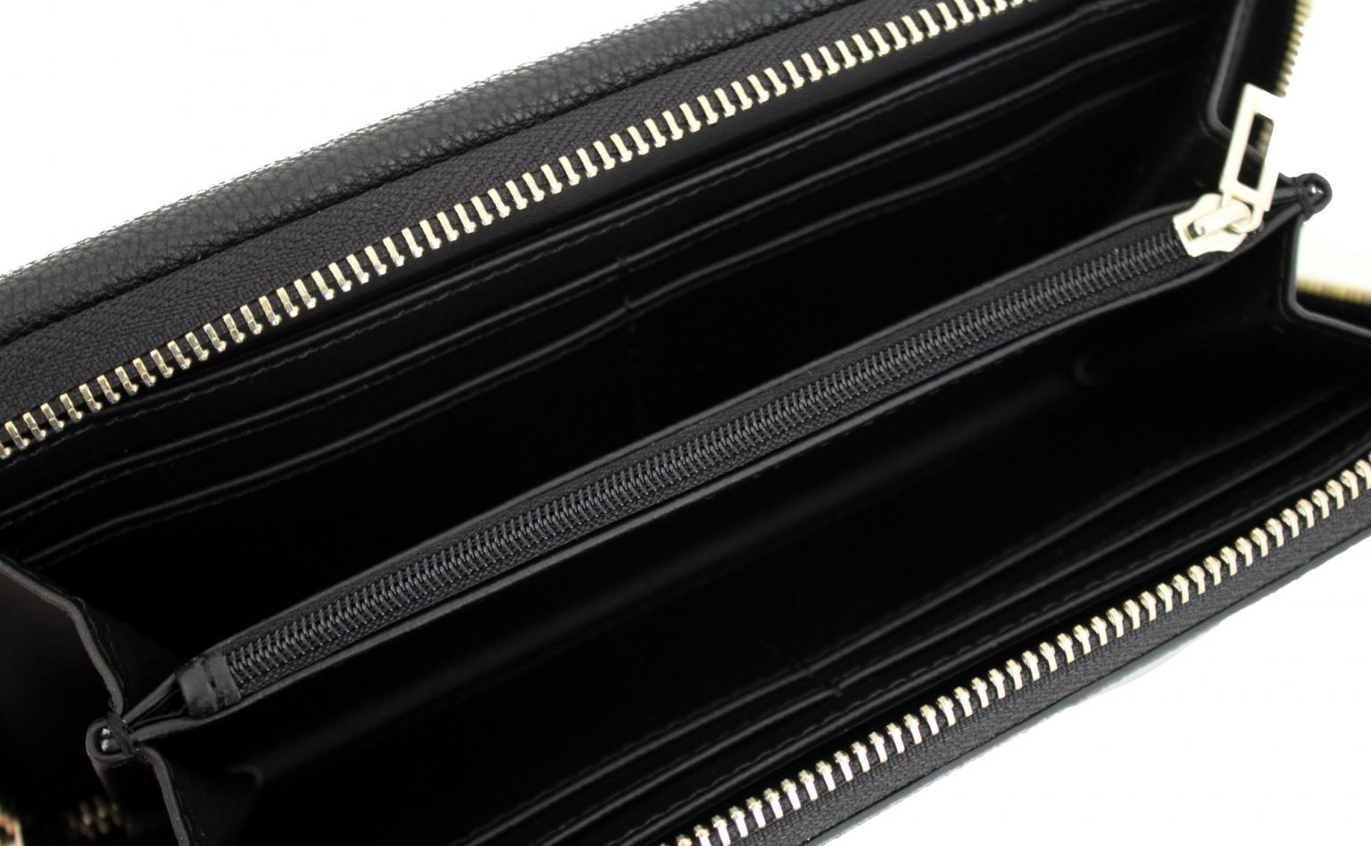 Guess Geldtasche mit Überschlag Ella Black schwarz beige