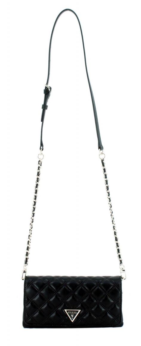 Guess Giully Mini Überschlagtasche elegant Black abgesteppt