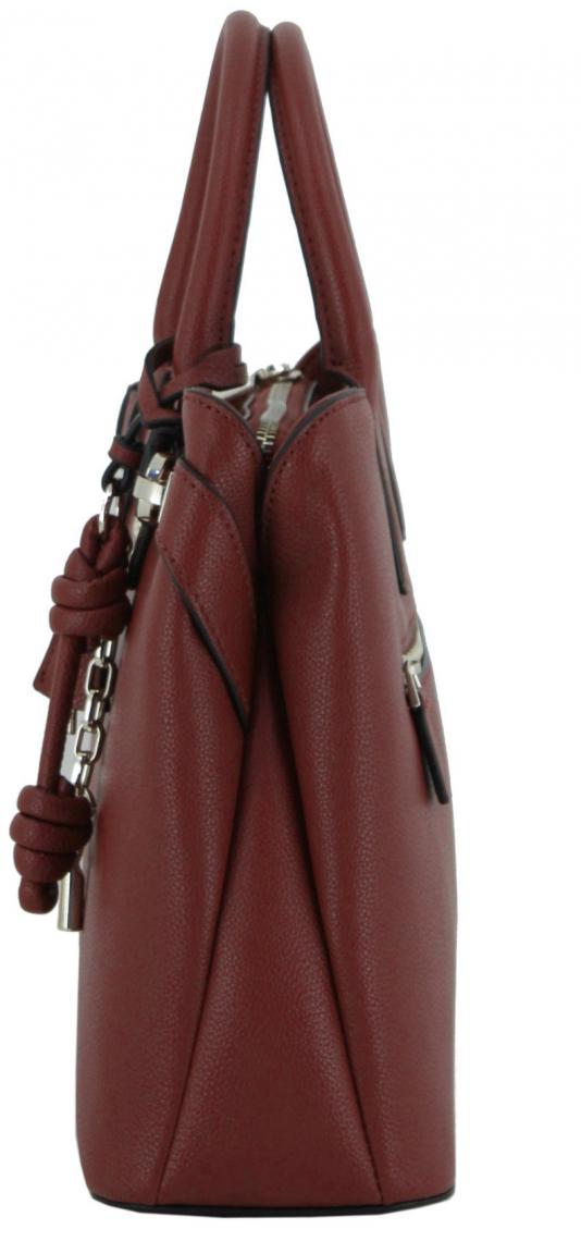 Guess Gregoria Girlfrind Satchel Red dunkelrote Henkeltasche mit Zierriemen